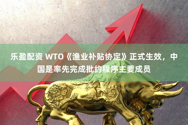 乐盈配资 WTO《渔业补贴协定》正式生效，中国是率先完成批约程序主要成员